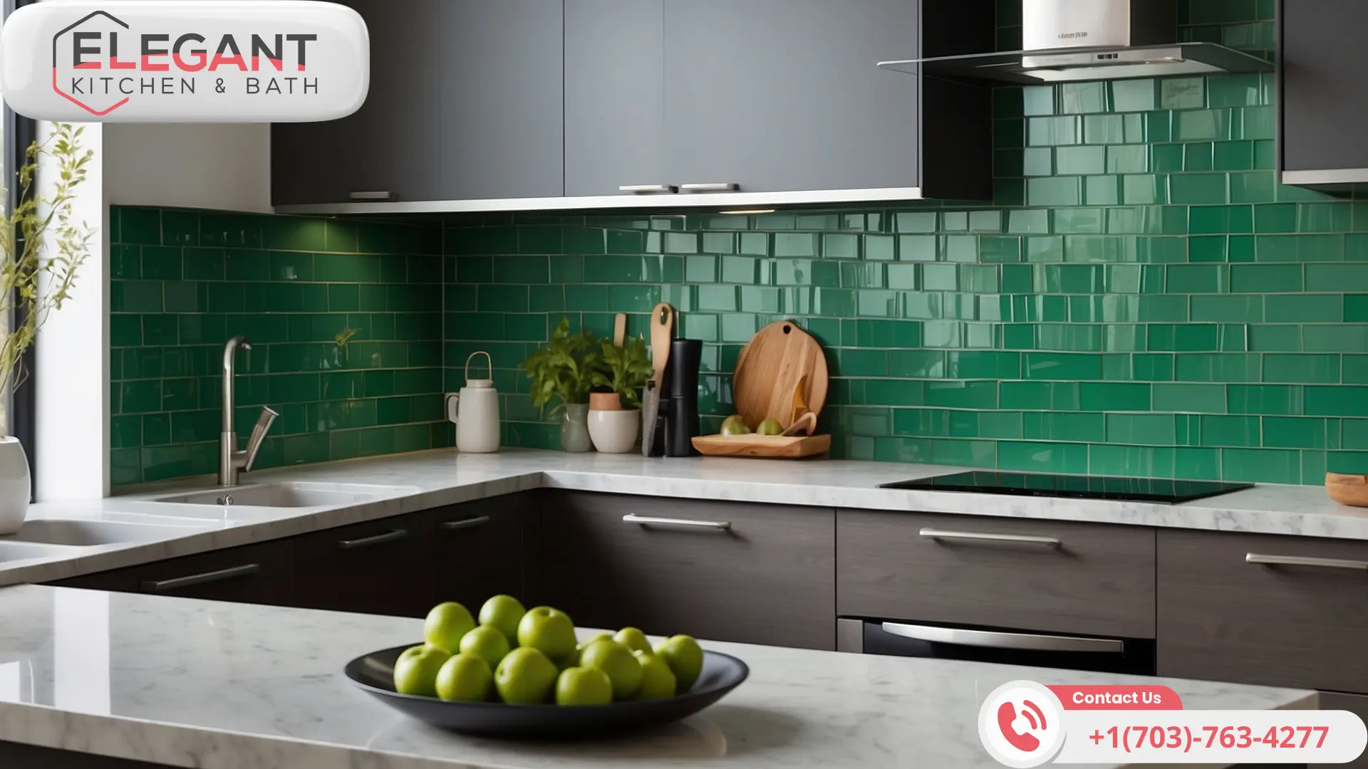 Transform Kitchen with Elegant Kitchen and Bath’s Eco-Friendly Green Backsplash Designs