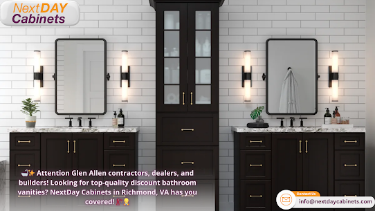 New Premium Bathroom Vanities Now Available at NextDAY Cabinets for Glen Allen, VA